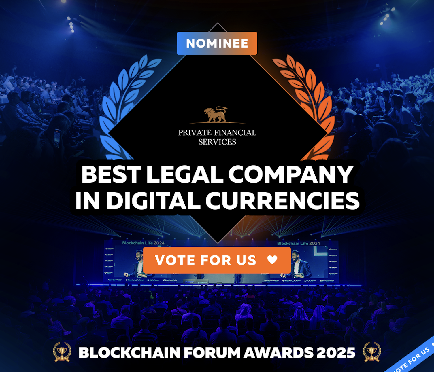 PFSER Wins Second Place in the “Best Legal Company in Digital Currencies” Category at Blockchain Life 2025